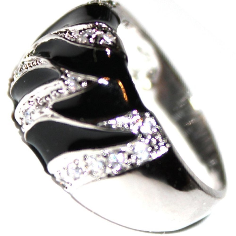 Zebra Pattern Band Silver - Ring 6 - Picture 2 of 5